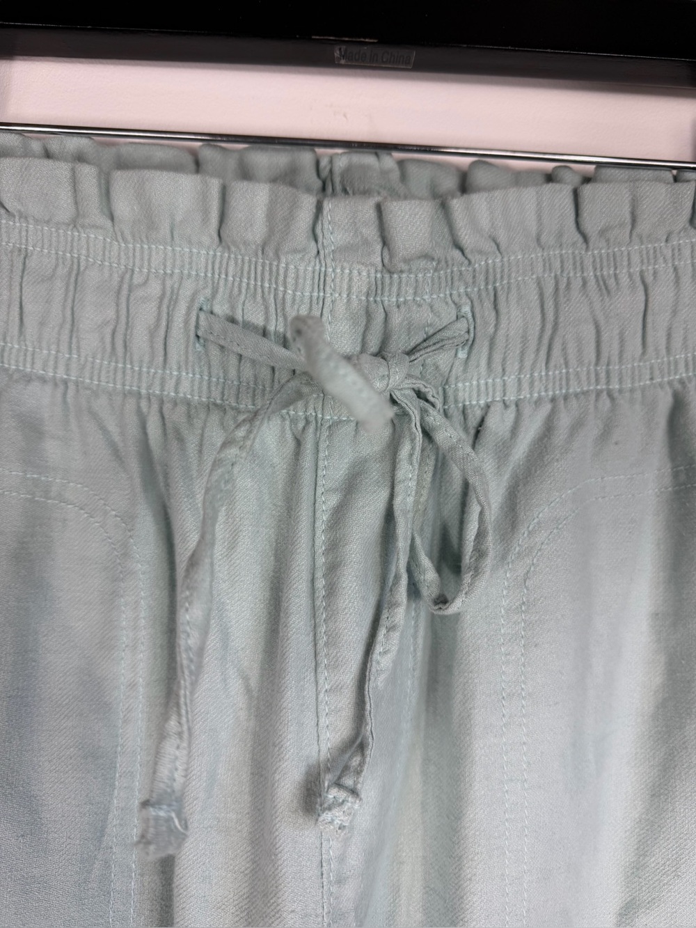 NWOT American Eagle Linen Blend Wide Leg Pants Sage Green Elastic Waist Size S - Picture 8 of 16